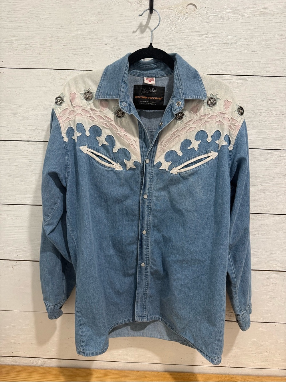 Unique Vintage Western Passion by Johnny Hallyday 100% cotton button down shirt